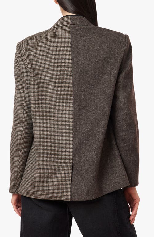 Habitual Mixed Pattern Blazer In Brown