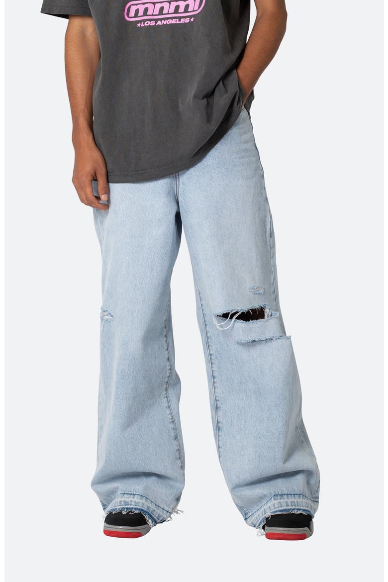 Baggy Rave Ripped Wide Leg Jeans, Alternate, color, LIGHT BLUE