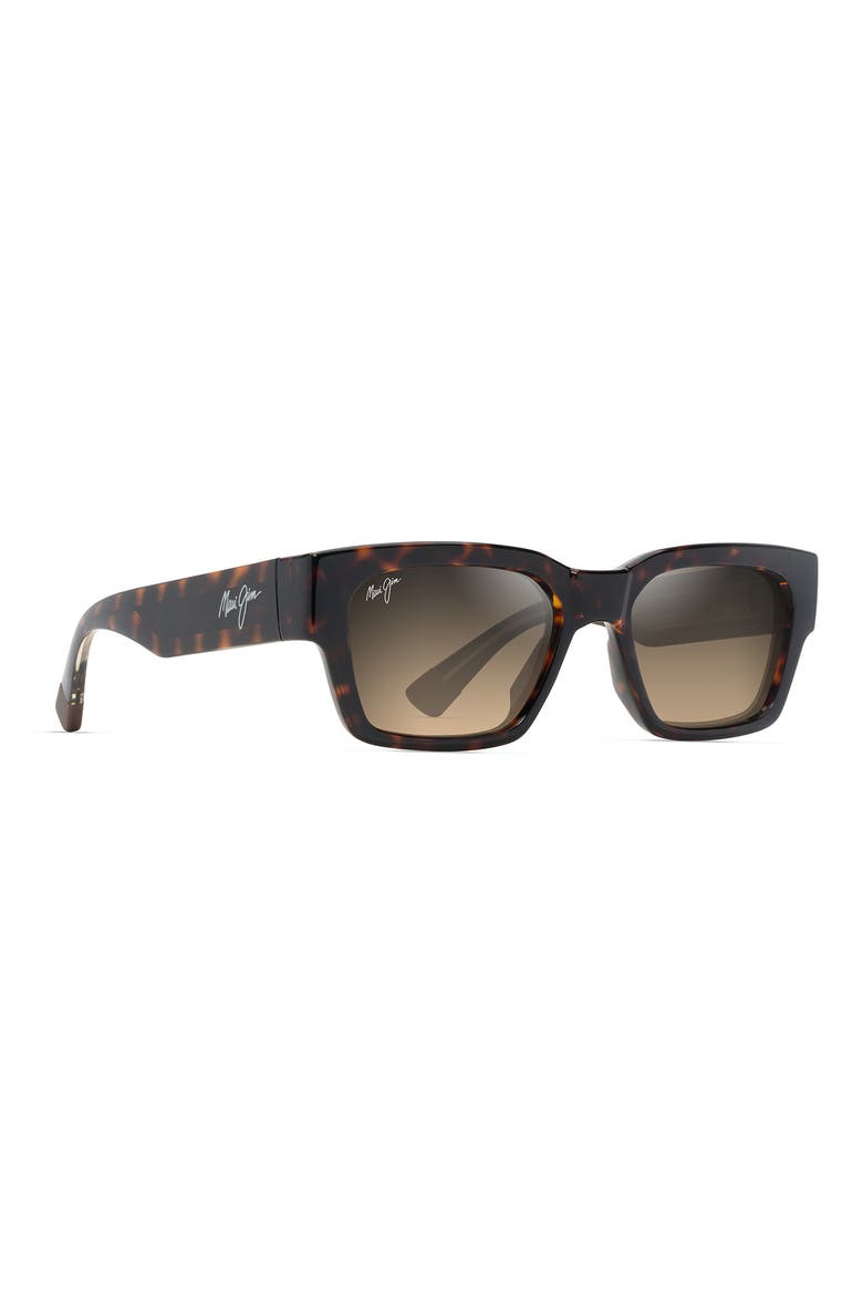 Kenui 53mm PolarizedPlus2® Square Sunglasses, Alternate, color, SHINY DARK HAVANA/ YELLOW