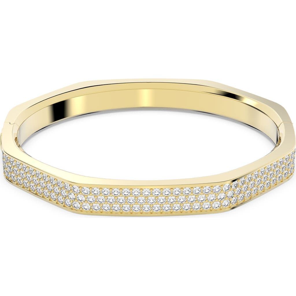 Swarovski Dextera Pave Octagon Bangle Bracelet In Gold Tone