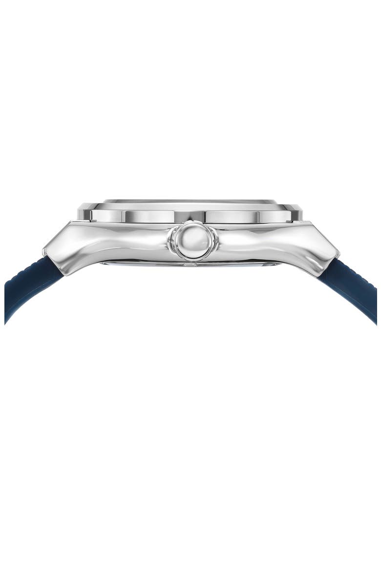 Cruz Silicone Automatic Watch, 45mm, Alternate, color, BLUE