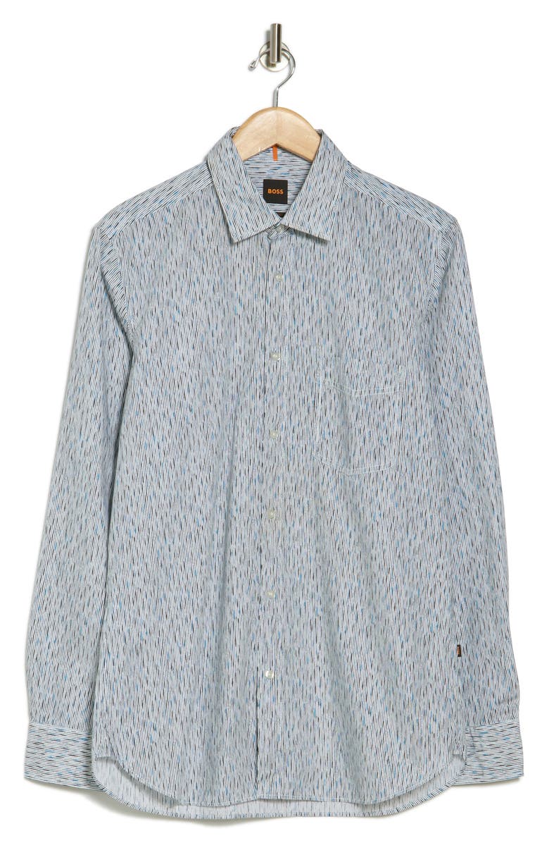 BOSS Remiton Cotton Button-Up Shirt, Alternate, color, White