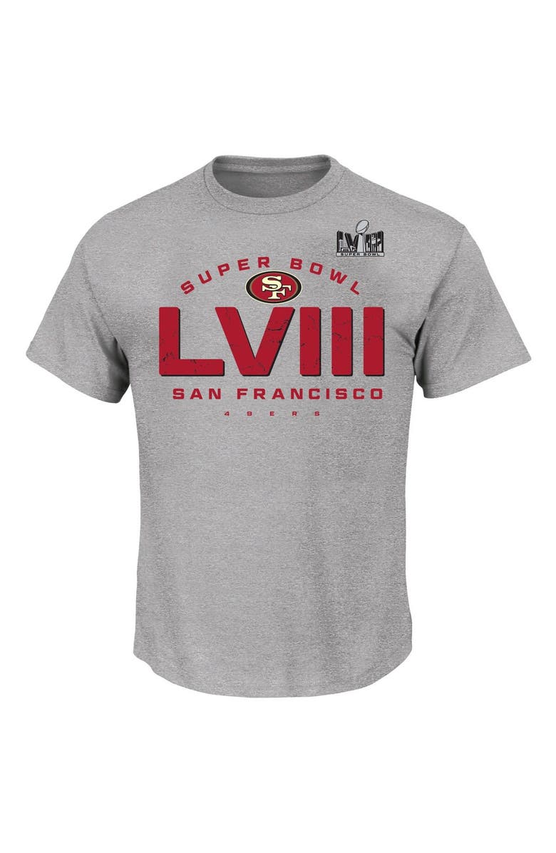 FANATICS Men's Fanatics Branded Gray San Francisco 49ers Super Bowl LVIII Big & Tall Made It T-Shirt, Main, color, 