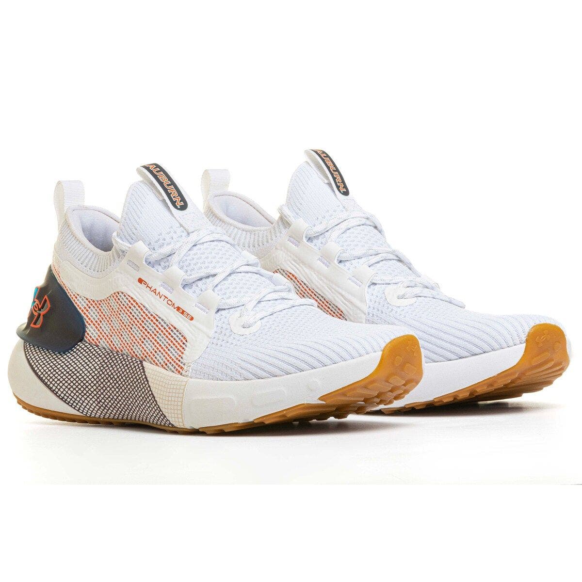 Under Armour Men
s Under Armour  White Auburn Tigers HOVR Phantom 3 Running Shoes, Alternate, color, White