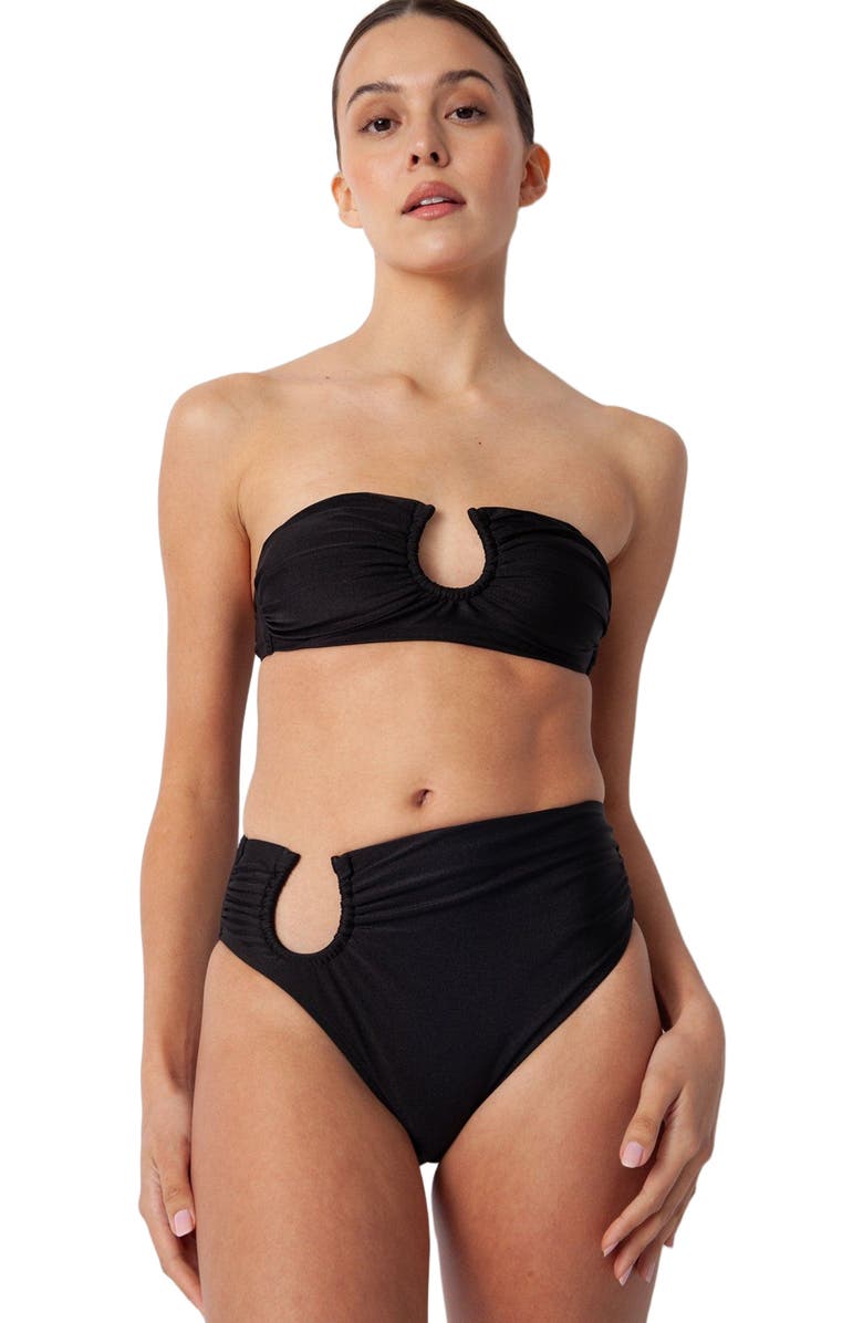 Villa Fresca Sofia Bikini Swim Bottoms, Alternate, color, Black