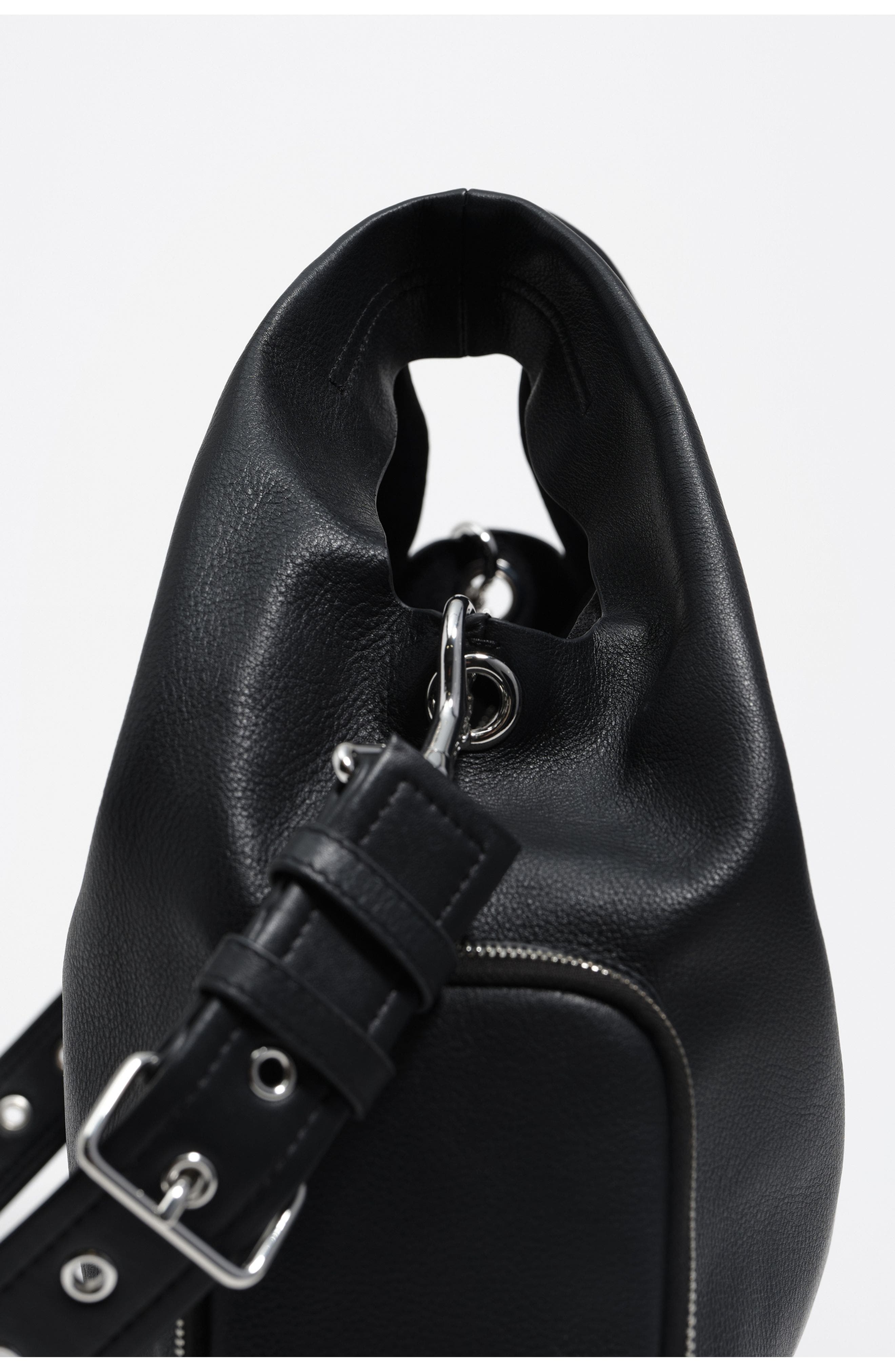 Bimba y Lola Leather Crossbody Bag, Alternate, color, Black