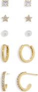 ARGENTO VIVO Star Set of 5 Assorted Stud & Hoop Earrings