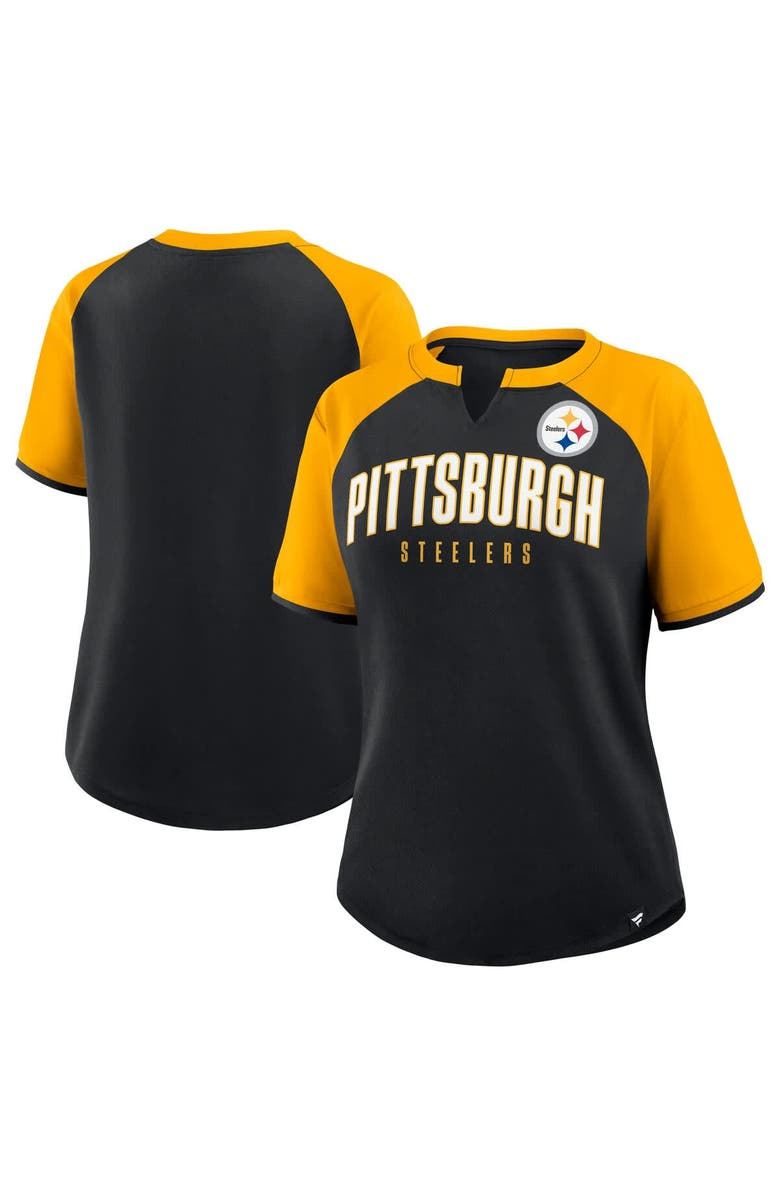FANATICS Women's Fanatics Black/Gold Pittsburgh Steelers Height Advantage T-Shirt, Main, color, Black