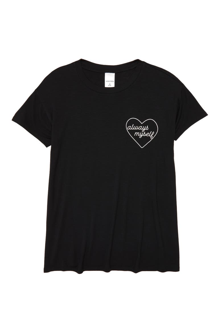 Kids' Graphic Tee, Main, color, BLACK ALWAYS MYSELF