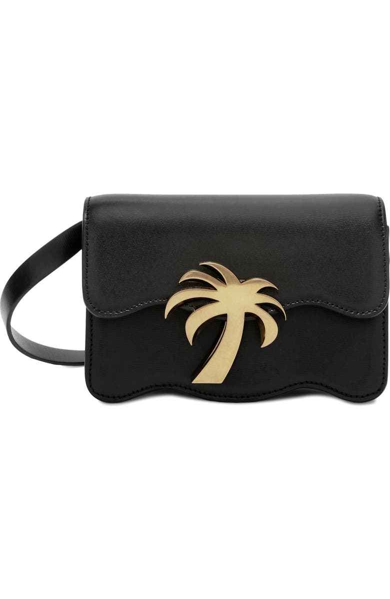 Palm Angels Palm Beach Leather Shoulder Bag, Main, color,