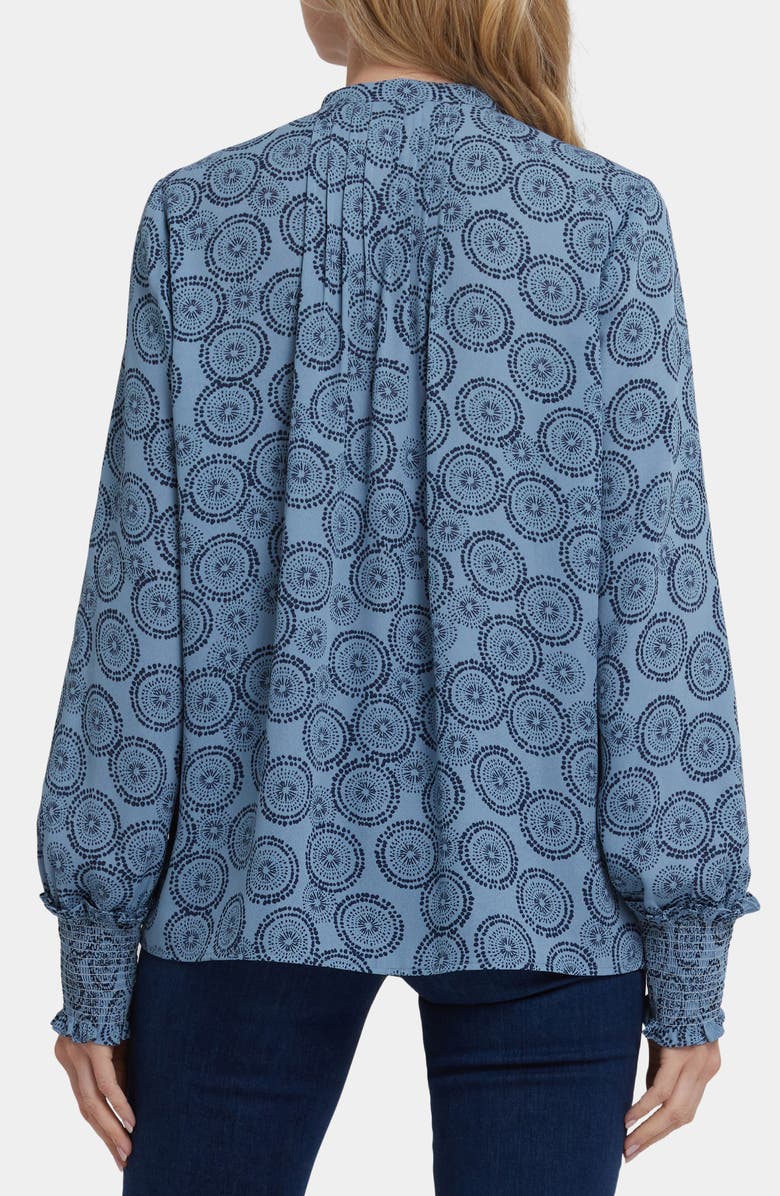 NYDJ Pleated Peasant Blouse, Alternate, color, Rain Garden