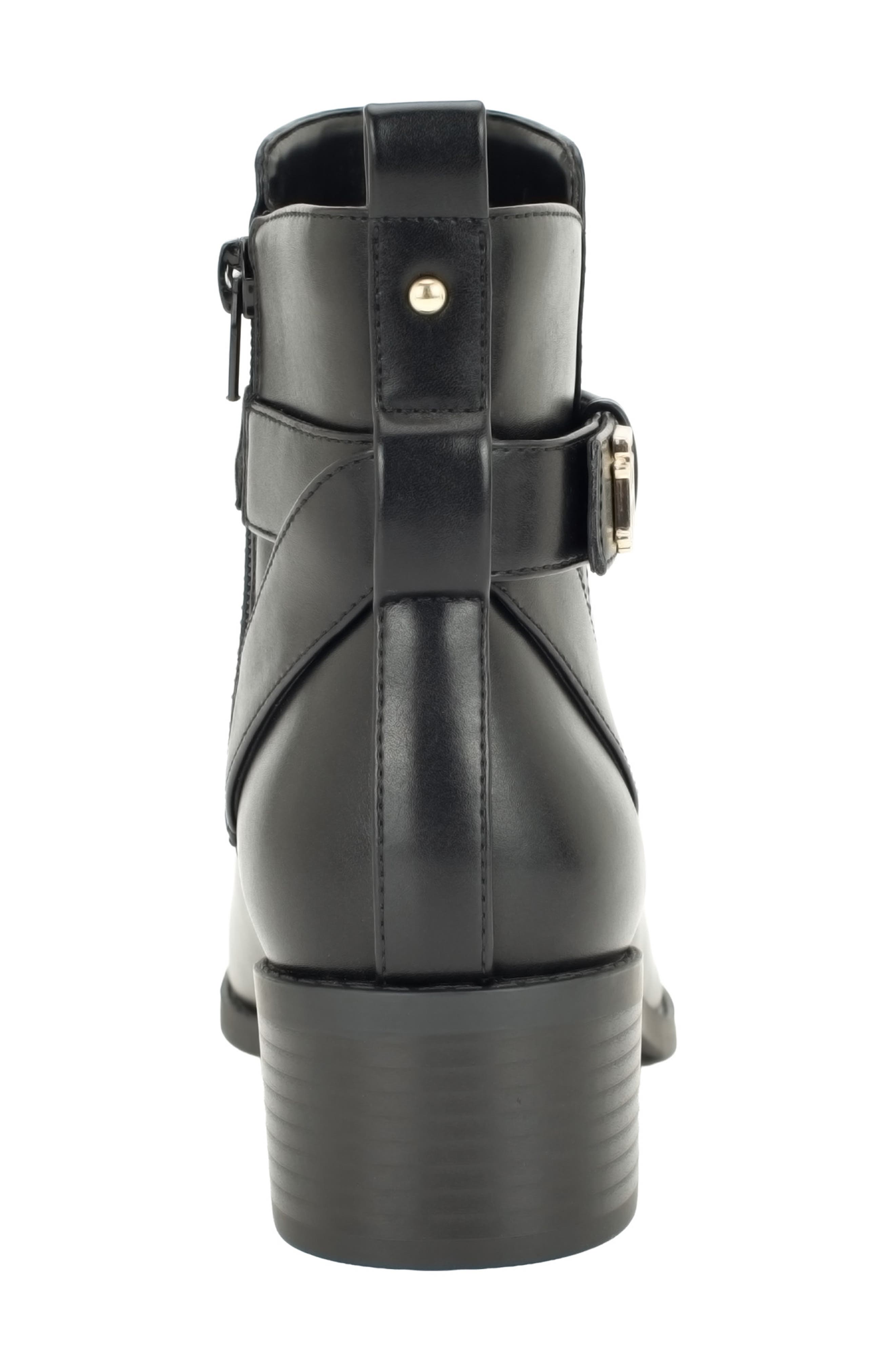 Deale Faux Leather Bootie, Alternate, color, BLACK