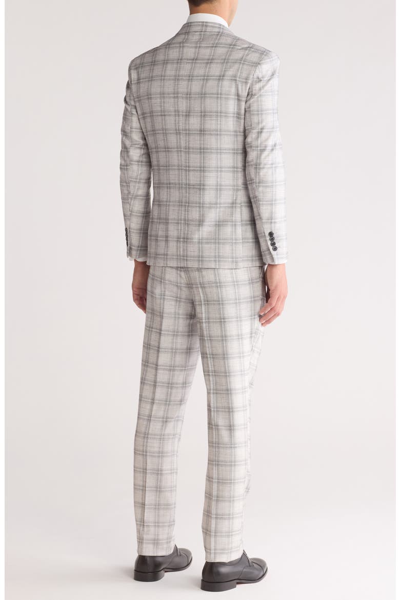 Slim Fit Check Double Breasted Suit, Alternate, color, WHITE
