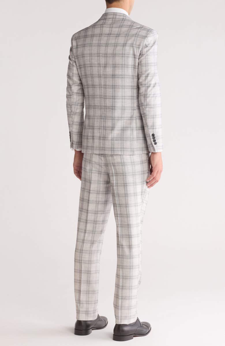 Gino Vitale Slim Fit Check Double Breasted Suit, Alternate, color, White