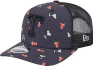 New Era Men's New Era Black Texas Rangers Adventure Drinks Pattern 9SEVENTY Stretch-Snap Hat
