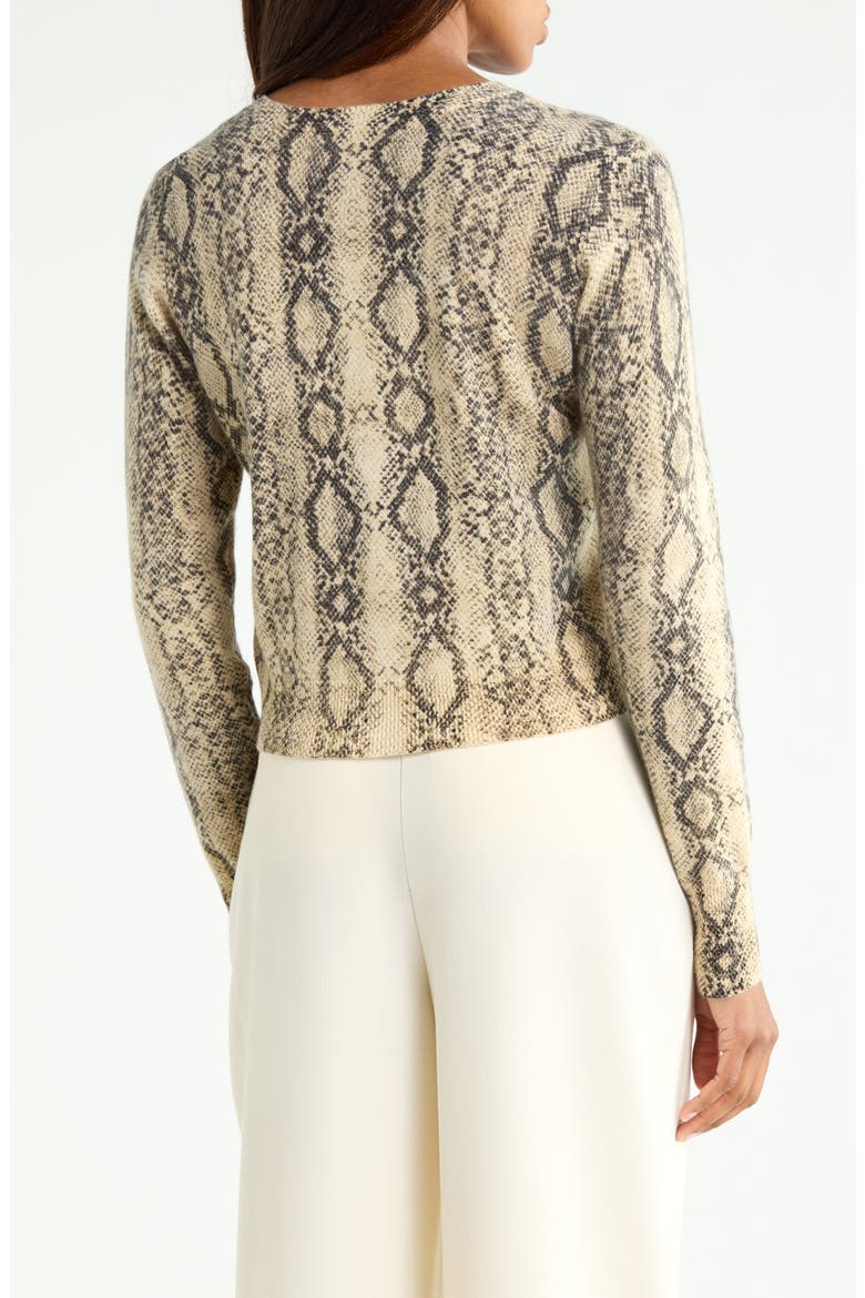 The Cashmere Snake Print Cardigan, Alternate, color, CAMEL MULT