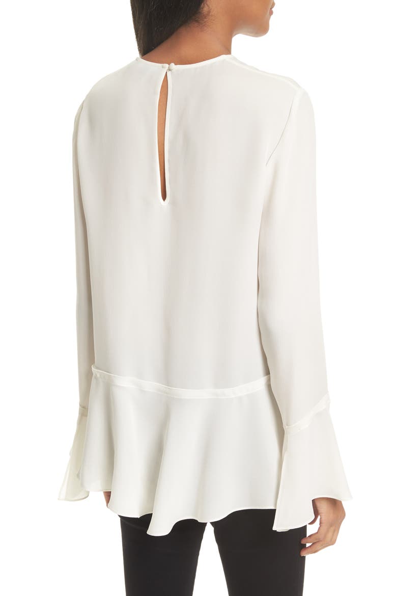 Lexanda Bell Sleeve Peplum Blouse, Alternate, color, IVORY