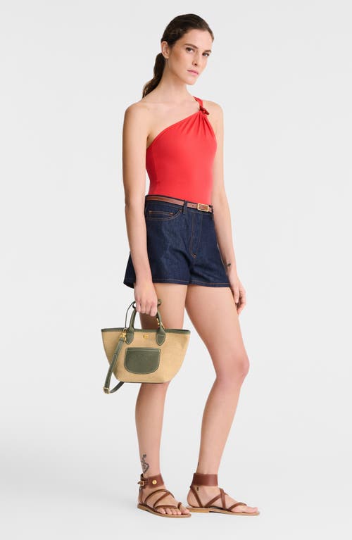 Longchamp Extra Small Le Pliage Panier Top Handle Bag In Artichoke