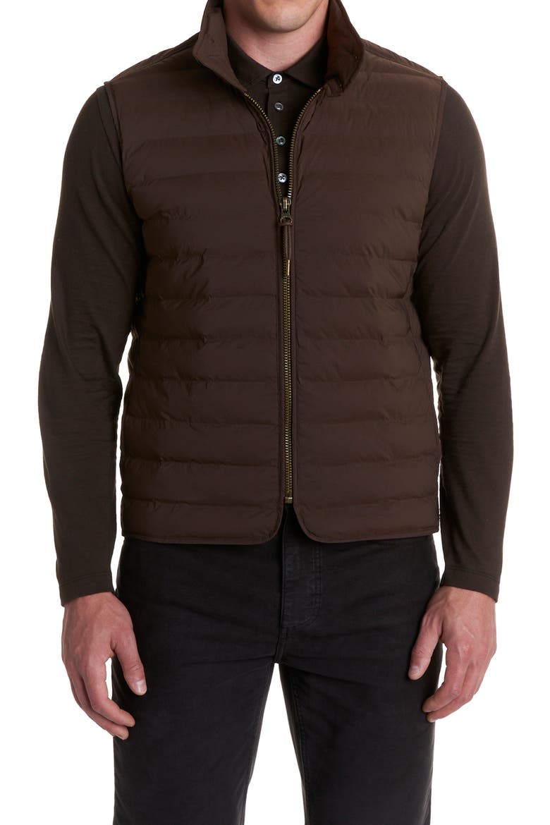 Baffle Water Resistant Insulated Vest, Main, color, DARK BROWN