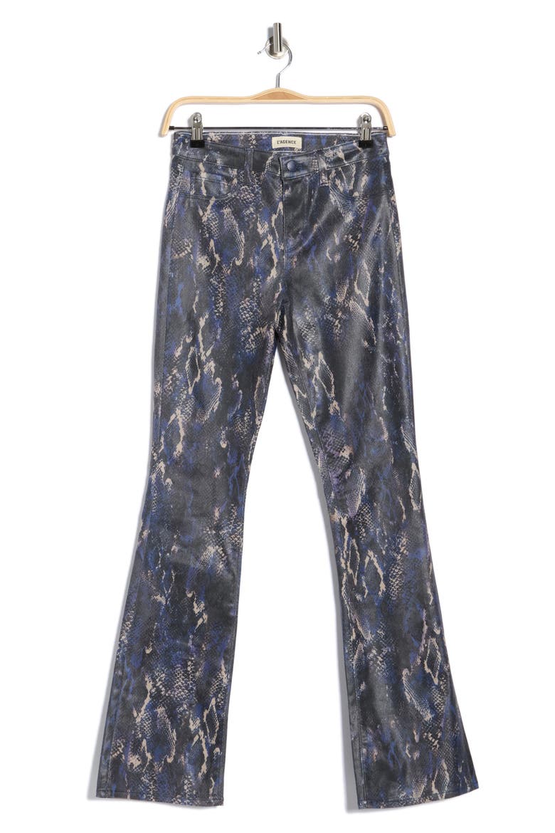 Selma Snakeskin Coated Baby Bootcut Jeans, Alternate, color, MIDNIGHT/ TAN SNAKE