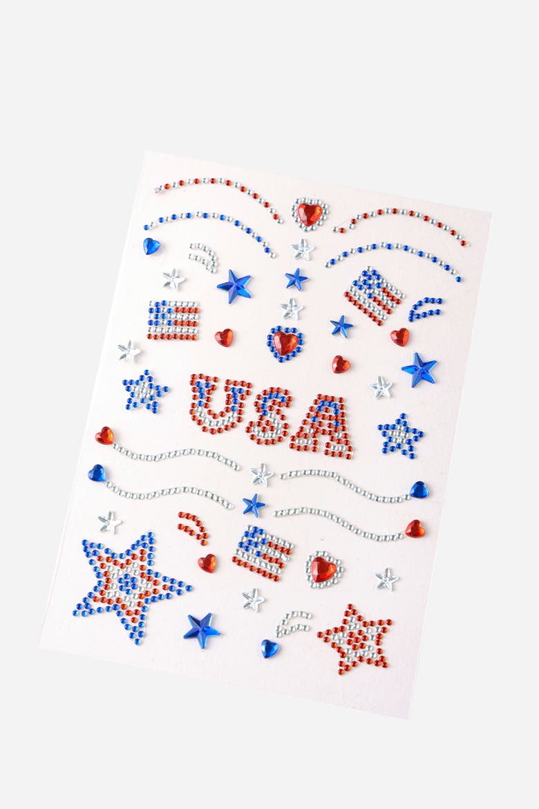Freedom Flash Face Adornments, Alternate, color, Blue