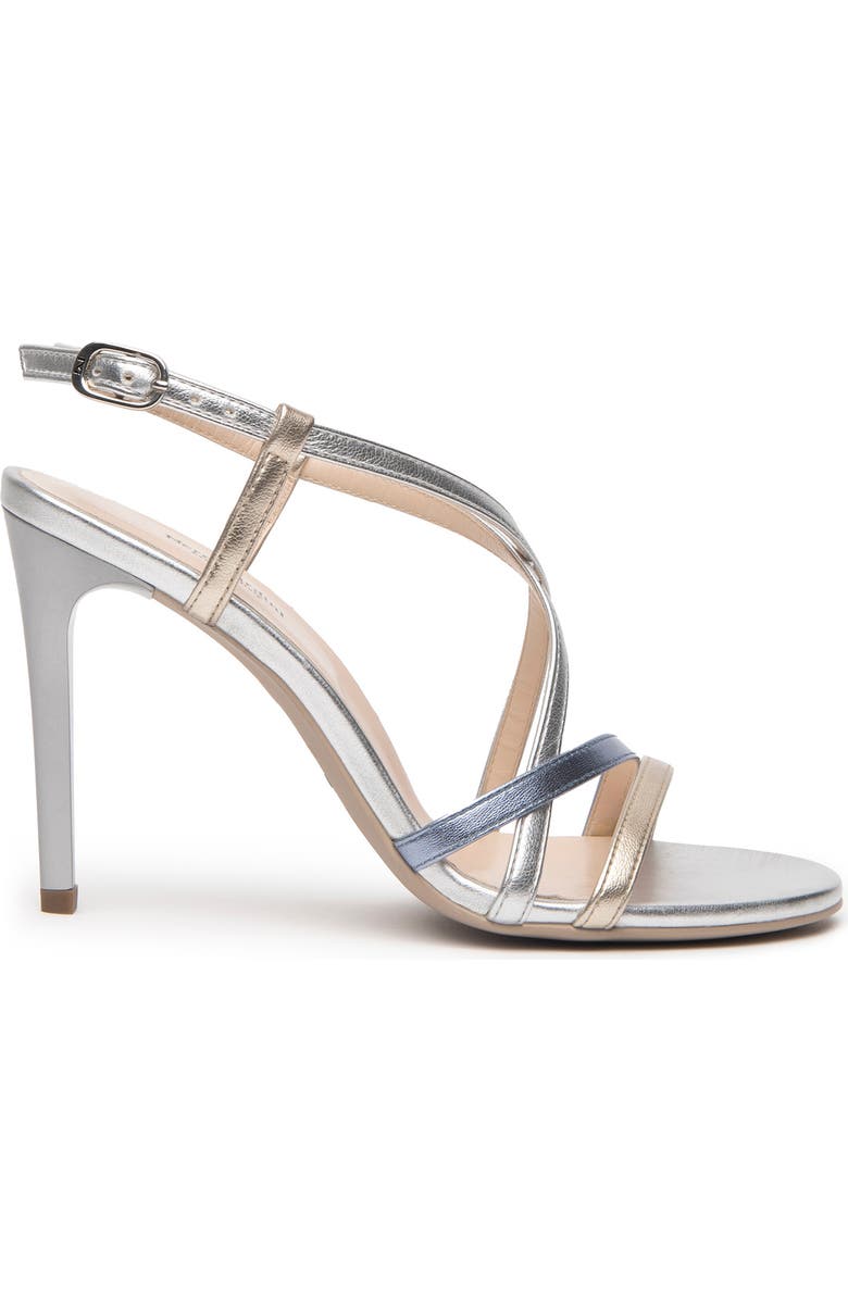 NeroGiardini Asymmetric Strappy Sandal, Alternate, color, Metallic