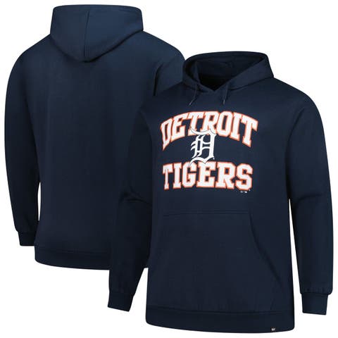 Men's '47  Navy Detroit Tigers Big & Tall Velocity Fleece Pullover Hoodie