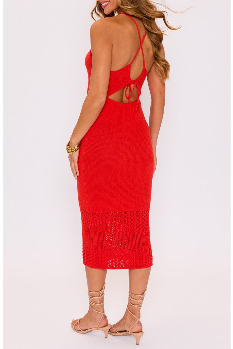 Siena Knit Midi Dress, Alternate, color, RED