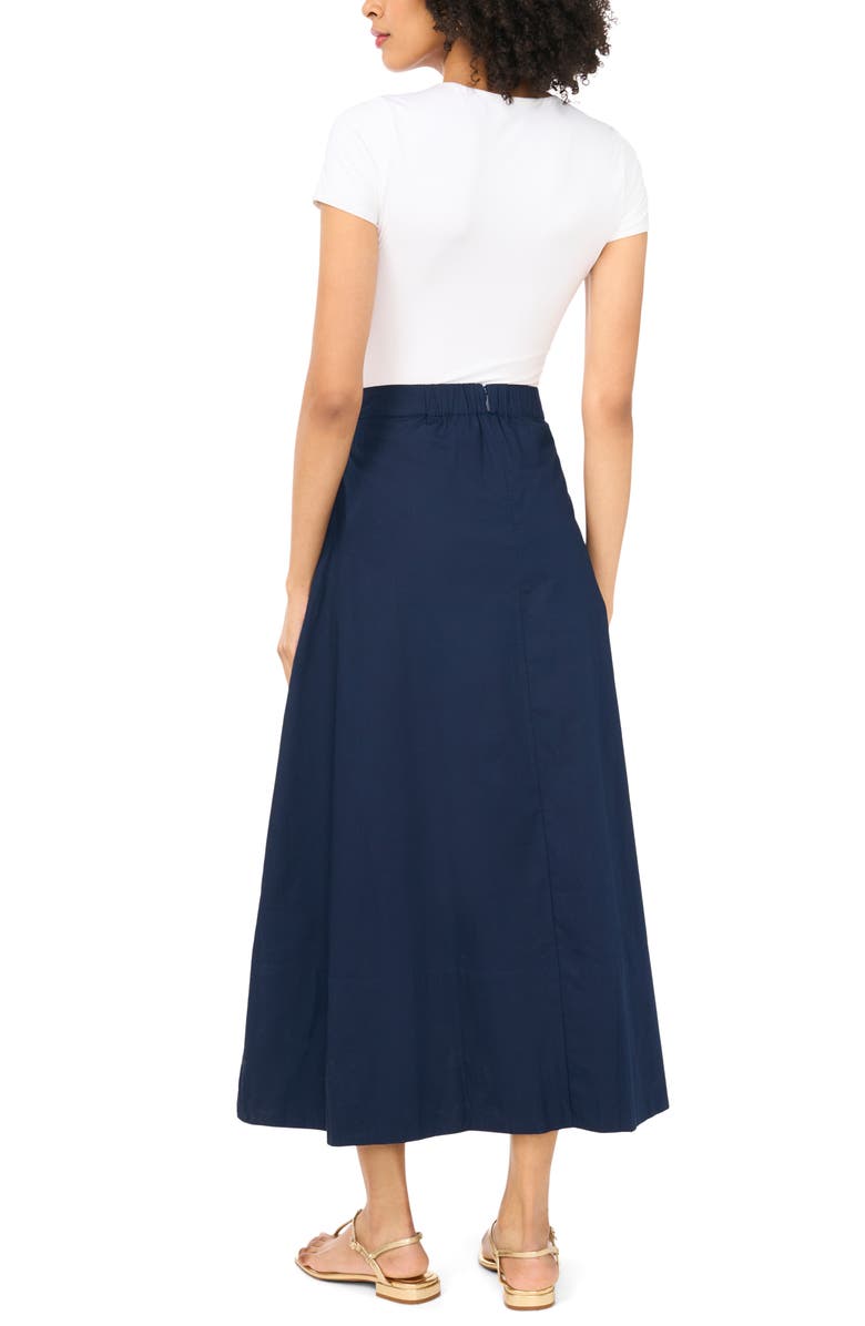Vince Camuto Poplin Maxi Skirt, Alternate, color, Classic Navy