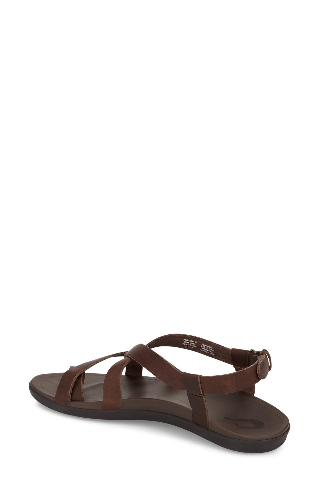 'Upena' Flat Sandal, Alternate, color, KONA COFFE