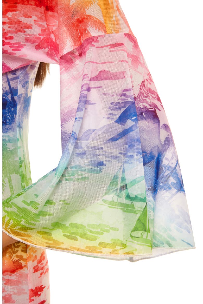 Fiji Tie Front Cover-Up Dress, Alternate, color, MULTI