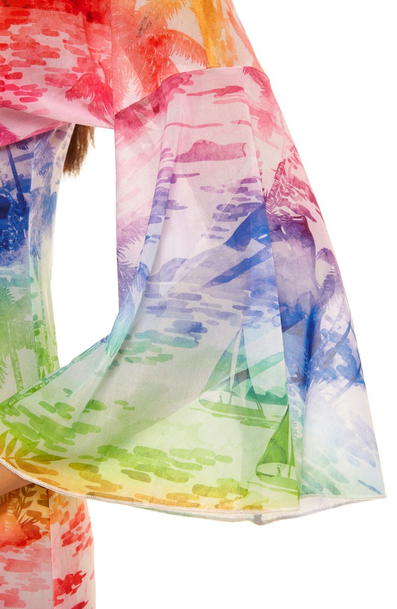 Becca Fiji Tie Front Cover-Up Dress, Alternate, color, 