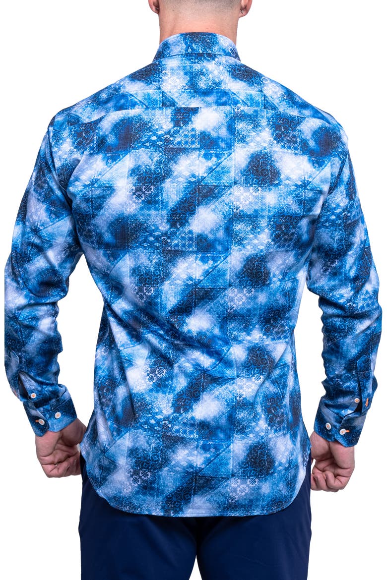 Fibonacci Resistance Contemporary Fit Button-Up Shirt, Alternate, color, BLUE