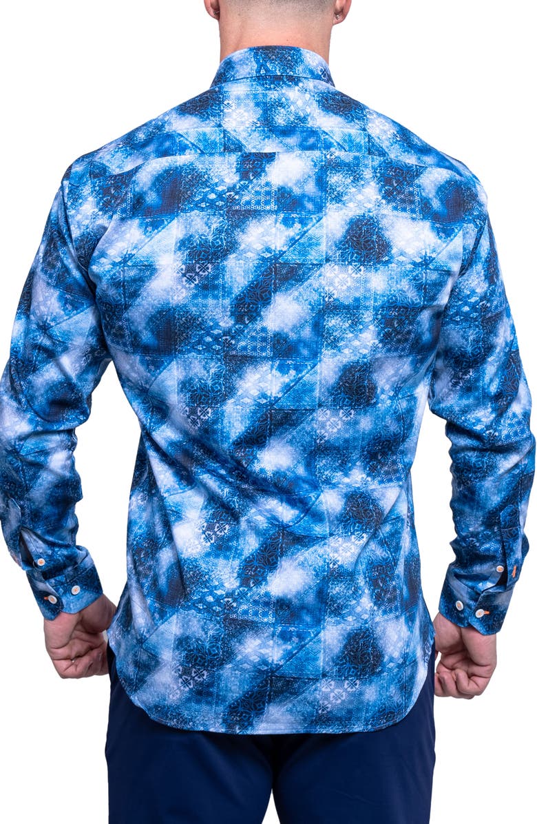 Maceoo Fibonacci Resistance Contemporary Fit Button-Up Shirt, Alternate, color, Blue