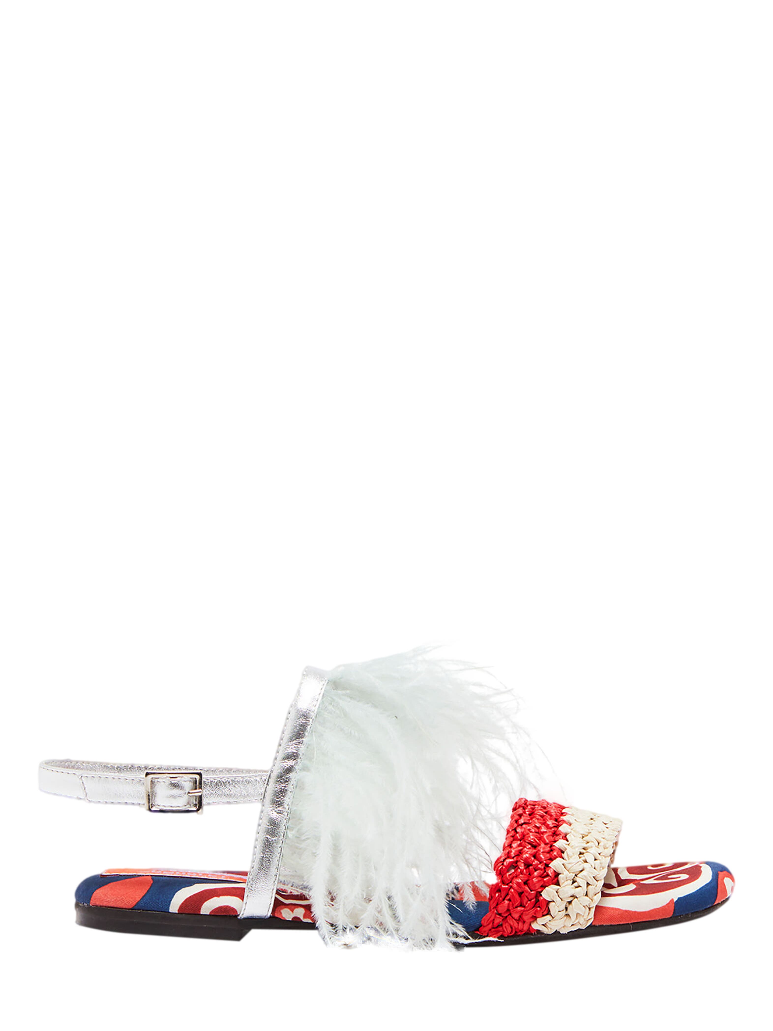 La DoubleJ Medal Sandal Moonflower Navy, Main, color, Moonflower Navy