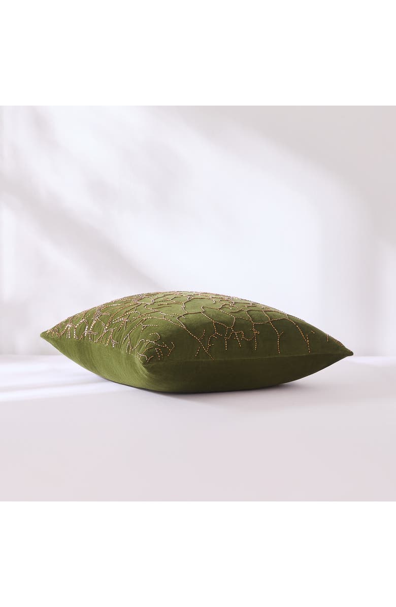 Chuks Collins x Lush Decor Morel Velvet Pillow Cover, Alternate, color, Green