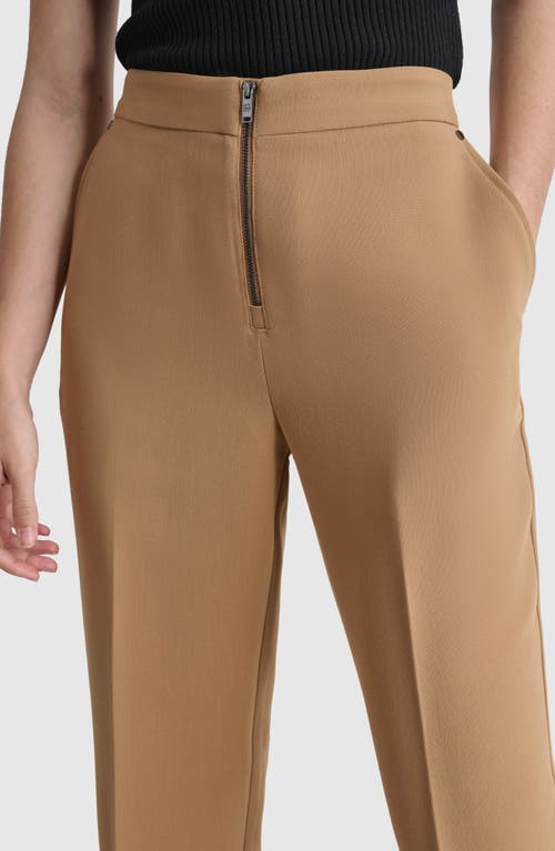 Dkny Double Weave Wide Leg Pants In Truffle