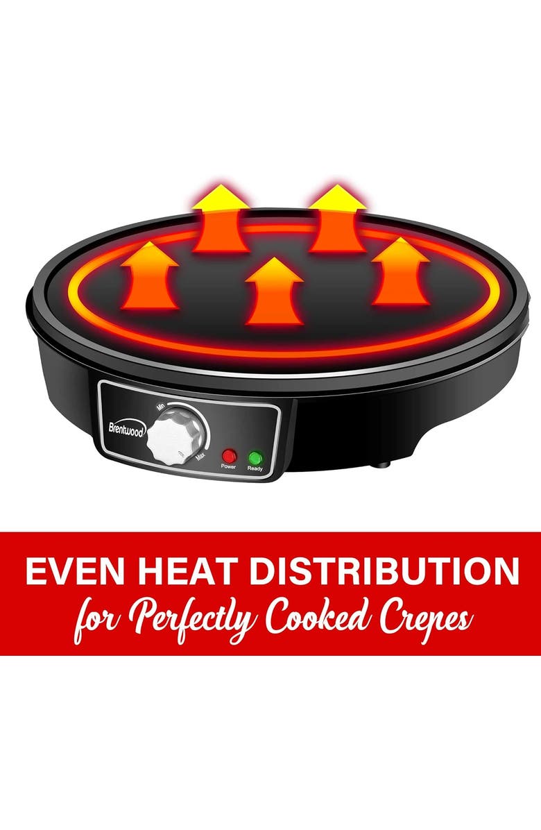 Brentwood 12 Inch Electric Non-Stick Crepe Pancake Maker, Alternate, color, Black
