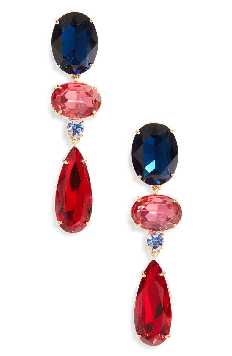 Carolina Herrera Crystal Drop Earrings, Main, color, 