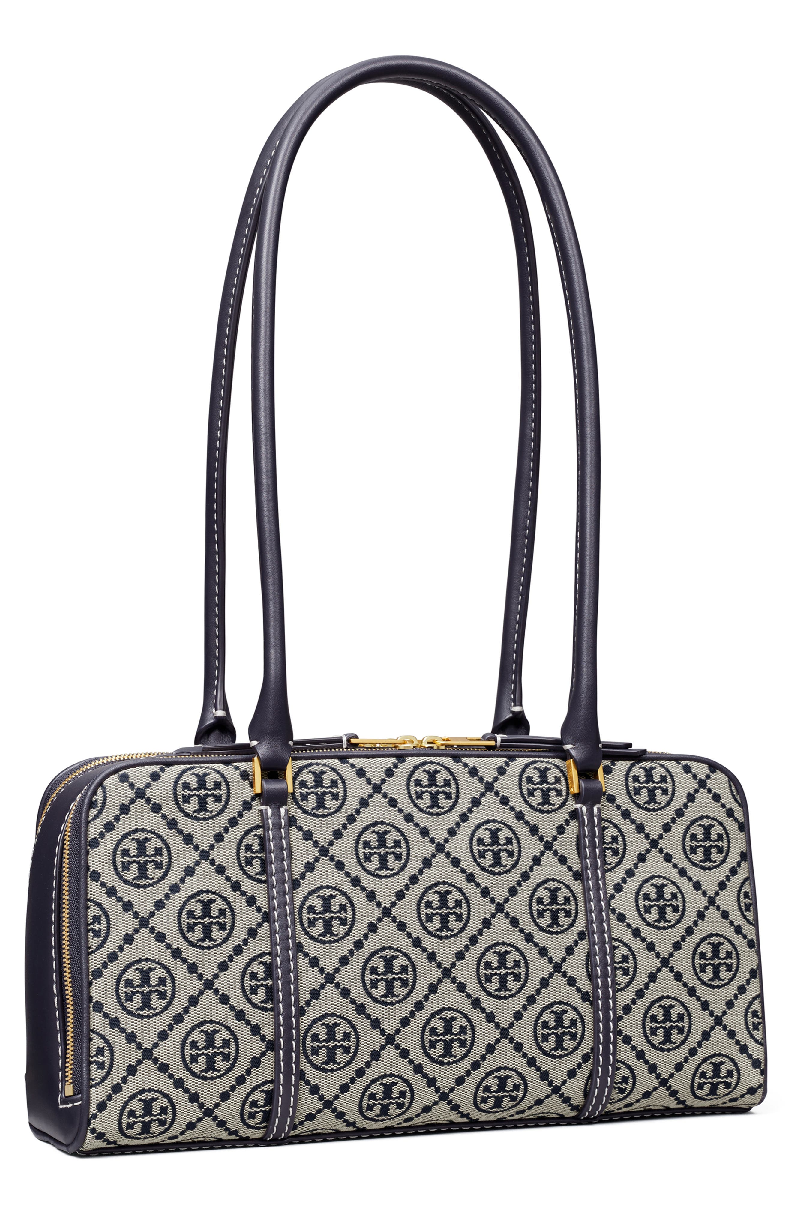 Tory Burch T Monogram Small Marshmallow Leather Satchel, Alternate, color, 