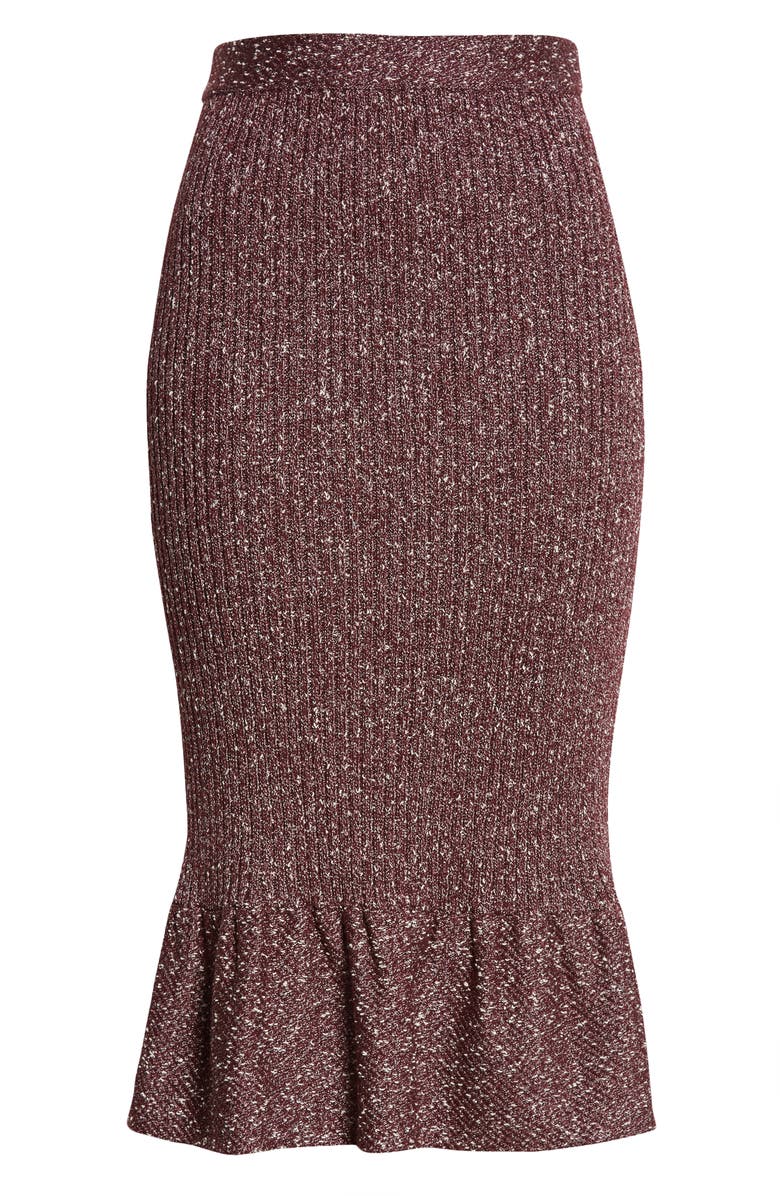 St. John Collection Ruffle Hem Tweed Knit Pencil Skirt, Alternate, color, 