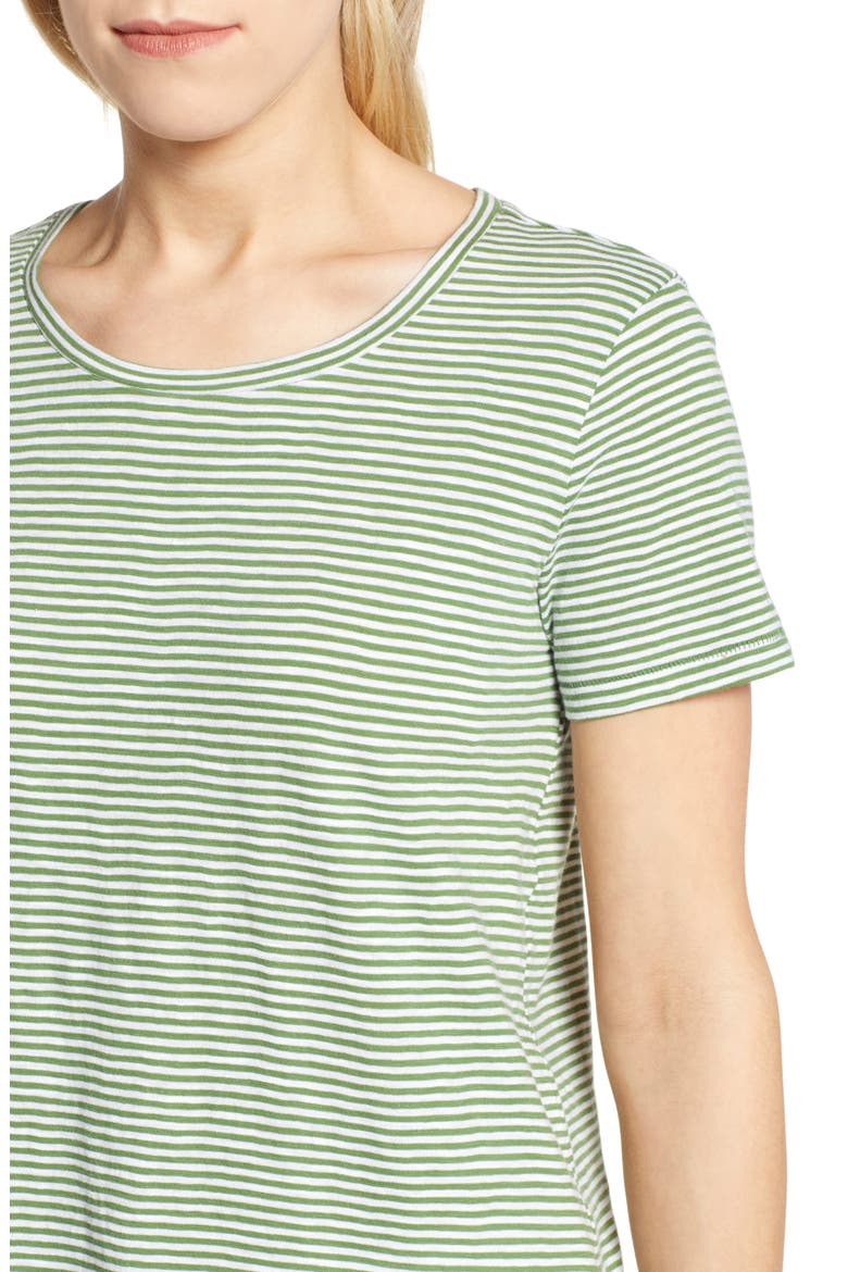 Slub Crewneck Tee, Alternate, color, GREEN- WHITE STRIPE