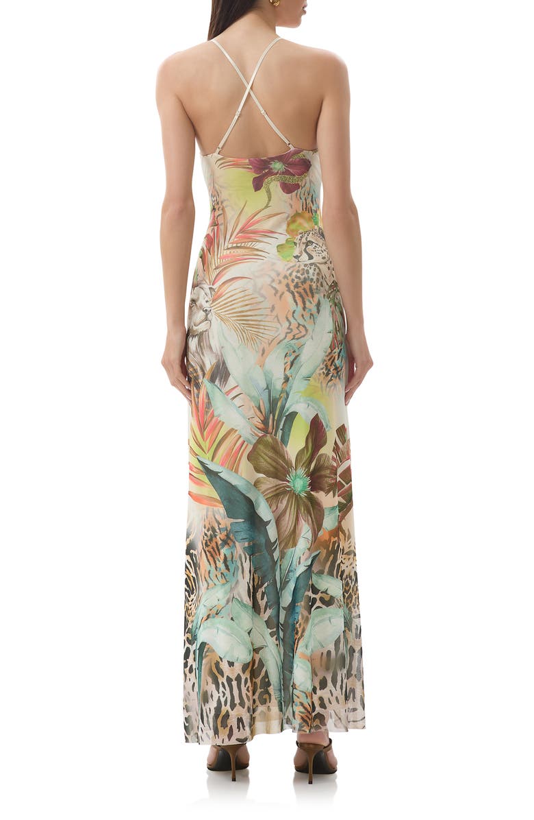 AFRM Romy Printed Mesh Maxi Slipdress, Alternate, color, Placed Desert Tropic