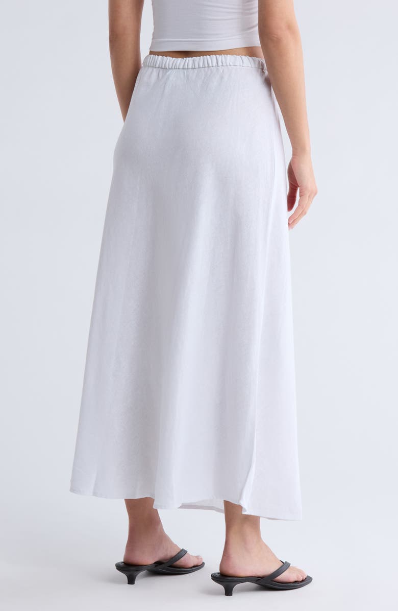 DKNY Linen Blend A-Line Skirt, Alternate, color, White