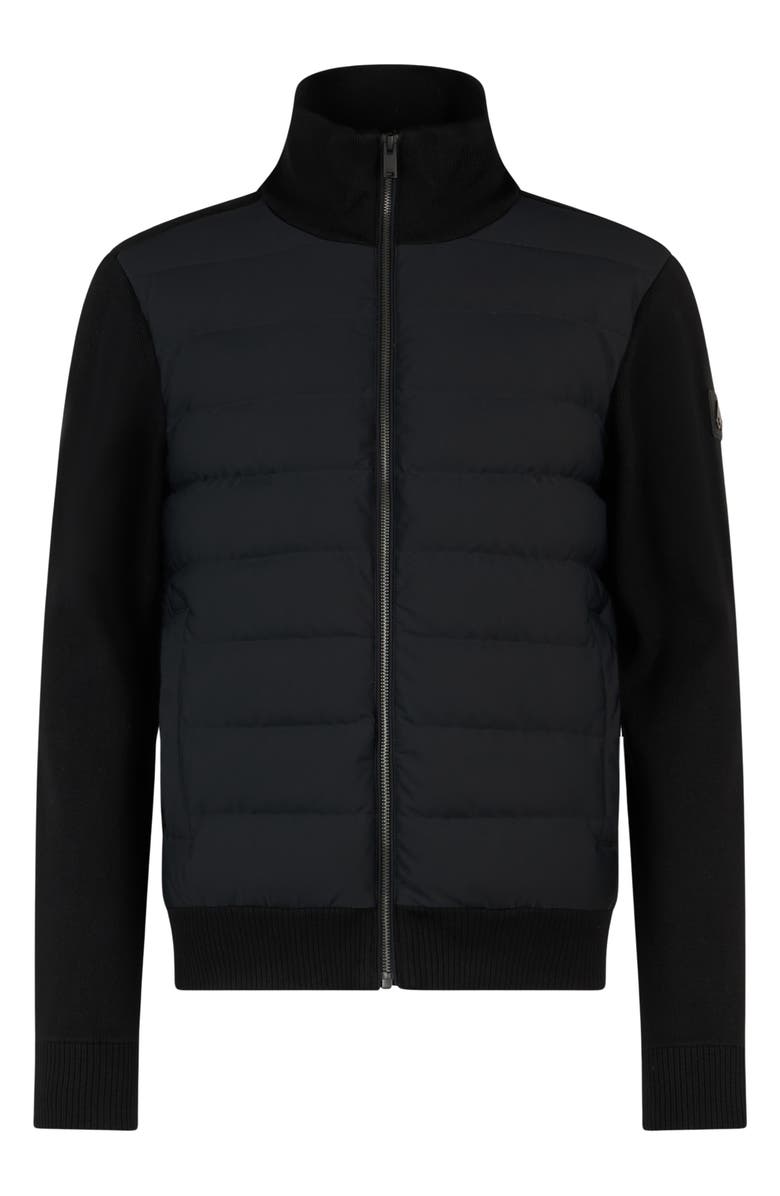 Moose Knuckles Kamet Hybrid Mixed Media Down Jacket, Alternate, color, Black