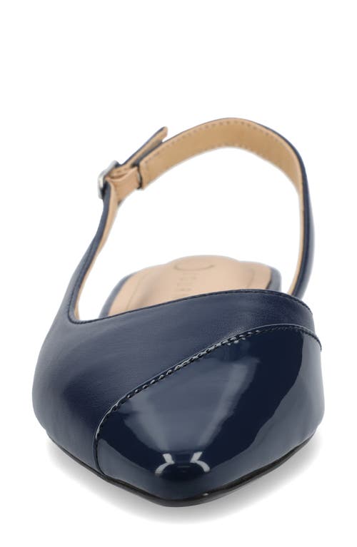 Shop Journee Collection Daphnne Cap Toe Slingback Flat In Navy