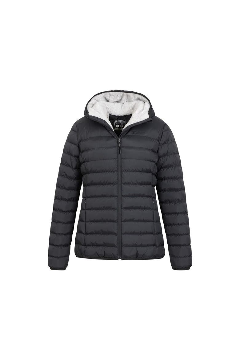 Faux Fur Lined Padded Jacket, Alternate, color, Black