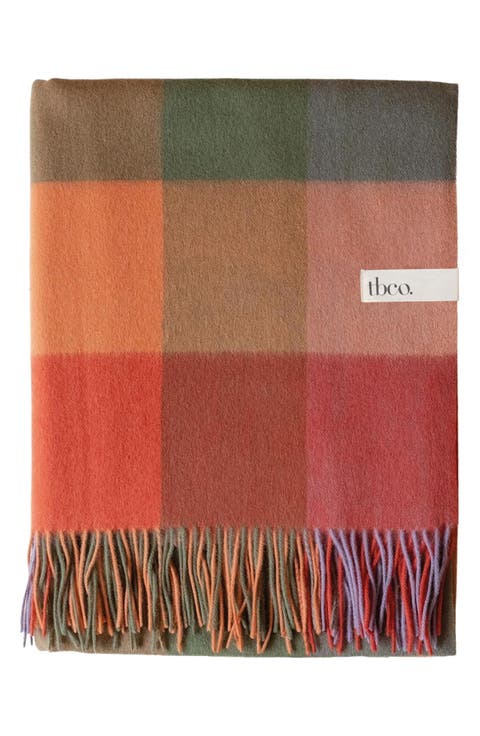 Block Check Lambswool Blanket