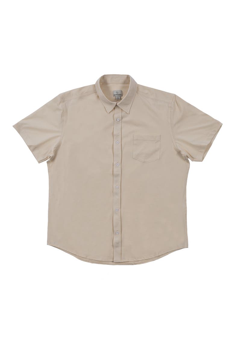 Short Sleeve Button-Up Shirt, Alternate, color, OATMEAL