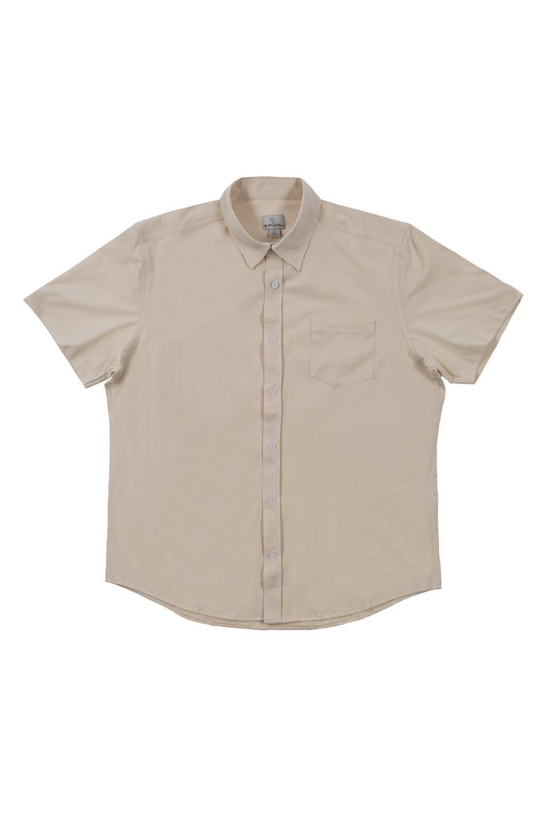 BURNSIDE Short Sleeve Button-Up Shirt, Alternate, color, Oatmeal